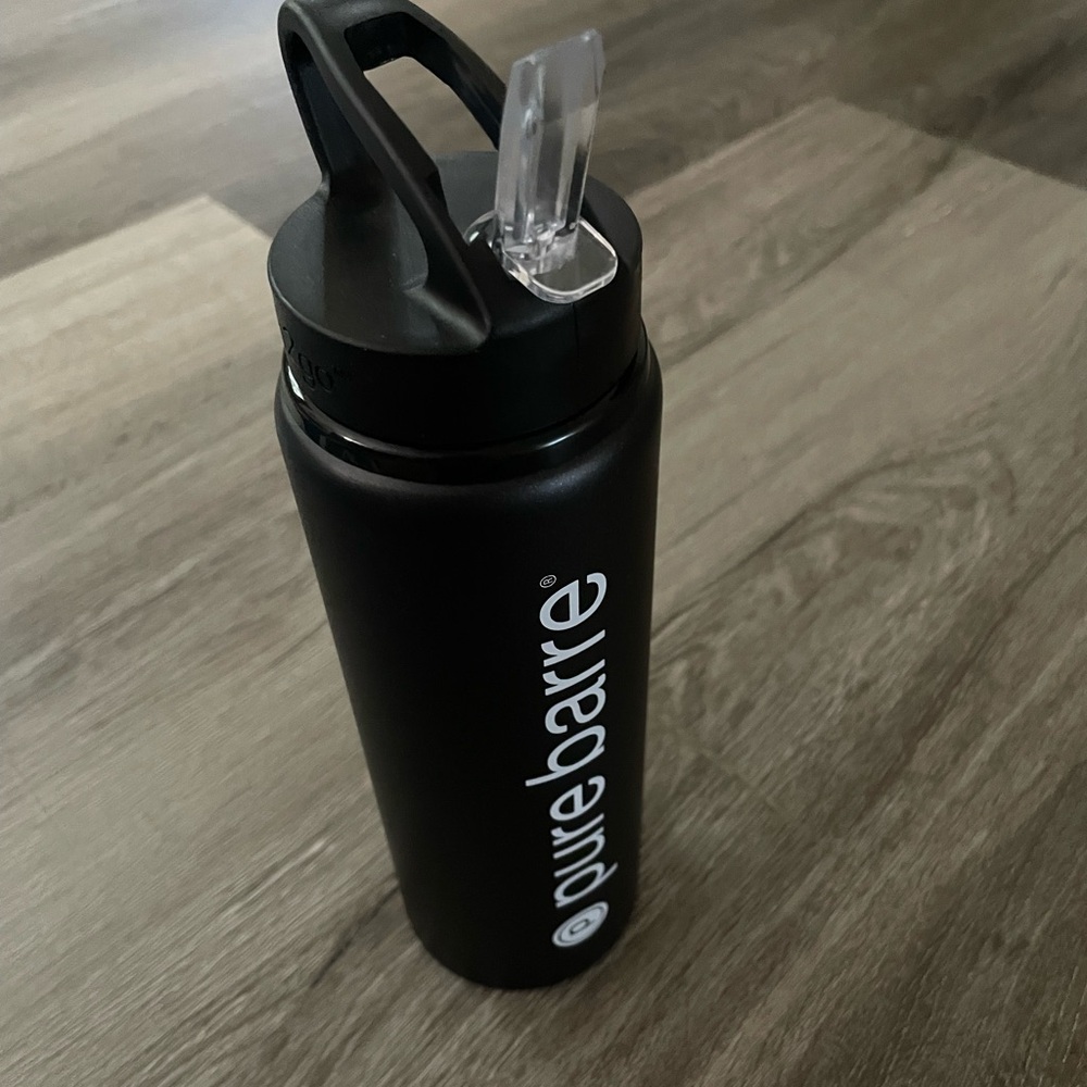 Pure Barre Matte Black Bottle with Straw Lid